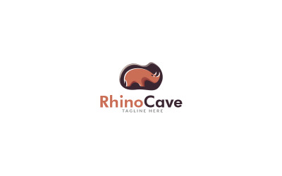 Modèle de conception de logo de grotte de rhinocéros