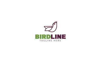 Modèle de conception de logo de ligne d&amp;#39;oiseau