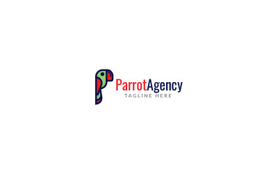 Modello di progettazione del logo dell&amp;#39;agenzia di pappagalli