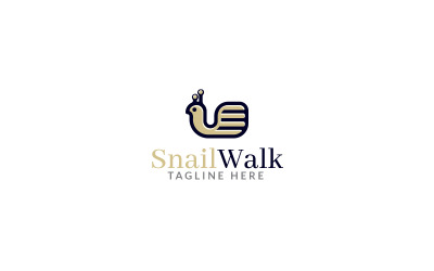 Modello di progettazione del logo della camminata della lumaca