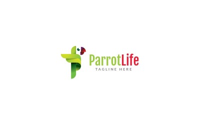 Modello di progettazione del logo della vita del pappagallo