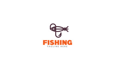 Modello di progettazione del logo di pesca