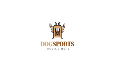 Modello di progettazione di logo di sport per cani
