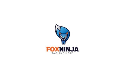 Modello di progettazione logo ninja volpe