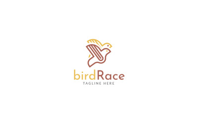 Modelo de design de logotipo de corrida de pássaros