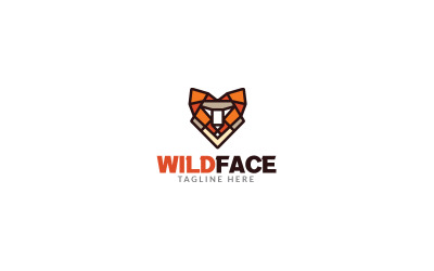 Modelo de design de logotipo de rosto selvagem