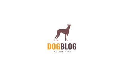 Plantilla de diseño de logotipo de blog de perro