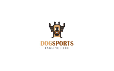 Plantilla de diseño de logotipo de deportes de perro