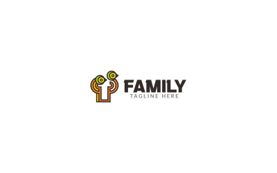 Plantilla de diseño de logotipo de familia de aves