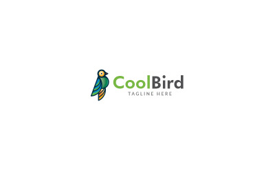 Šablona návrhu loga cool pták