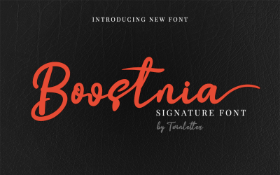 Boostnia - Carattere della firma in grassetto