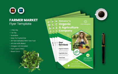 Plantilla de volante de mercado de agricultores vol.44