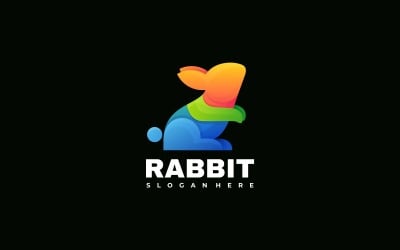 Estilo de logotipo colorido conejo