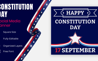 Plakát alkotmány napja és állampolgárság napja Amerikában Social Banner Design.