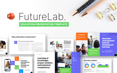 Plantilla de PowerPoint - educación creativa del laboratorio futuro