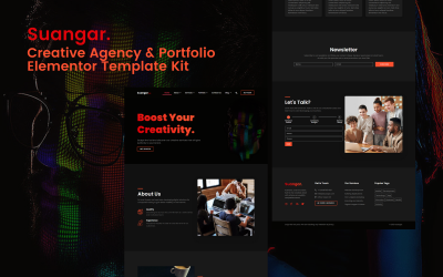 Suangar - sady šablon kreativní agentury a portfolia Elementor