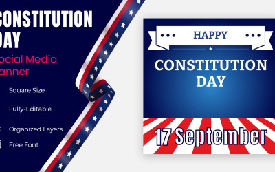 17th September American Citizenship Day Social Banner Design Template.