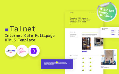 Talnet - HTML5-websitesjabloon voor internetcafé