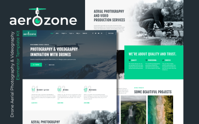Aerozone – Drone Luchtfotografie & Videografie Elementor Pro-sjabloonkits