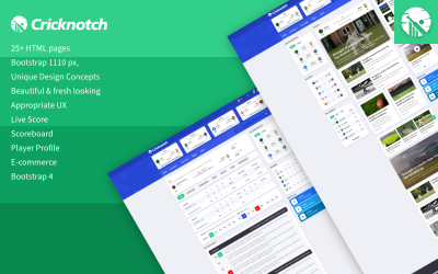 Cricnotch - Modello HTML per lo sport di cricket