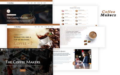 Koffiezetapparaten - Responsieve HTML-sjabloon voor coffeeshops