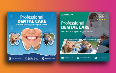 Plantilla de publicación de redes sociales de cuidado dental