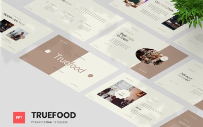 Truefood - modelo de PowerPoint de café e restaurante