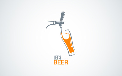 Beer Tap Glass Design Vector.