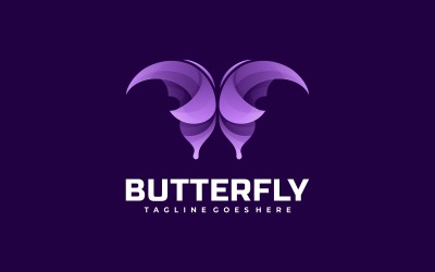 Schmetterlings-Farbverlaufs-Logo-Vorlage