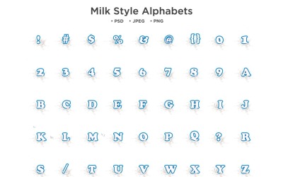 Alfabet w stylu mleka, typografia Abc