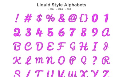 Alfabeto de estilo líquido, tipografía Abc