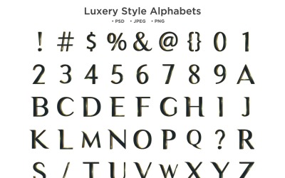 Alfabeto de estilo luxuoso, tipografia ABC