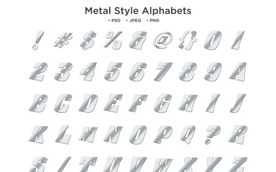 Alphabet de style métal 2, typographie abc