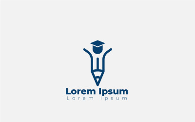 Conceito de logotipo educacional para, caneta e boné