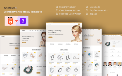 Garnish – 珠宝店 Bootstrap 5 网站模板