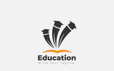 Koncepcja logo edukacji dla szczęśliwego świętowania ukończenia szkoły