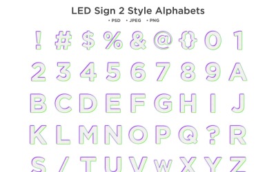 LED 2 Style Alphabet, Abc Typography