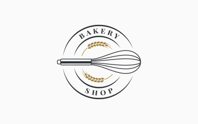 Logotipo da loja de padaria. Bakery Whisk.