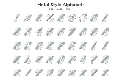 Metal 2 Style Alphabet, Abc Typography