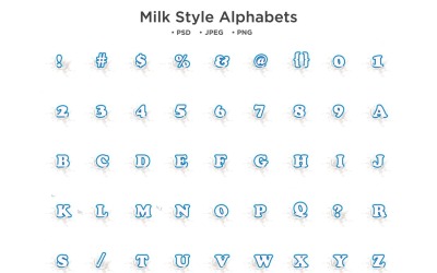 Milk Style Alphabet, Abc Typography