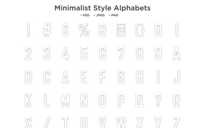 Minimalistisches Alphabet, ABC-Typografie