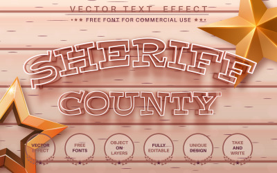 Sheriff County - Szöveghatás szerkesztése, betűstílus, grafikus illusztráció