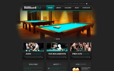 Безкоштовний адаптивний шаблон WordPress Billiards
