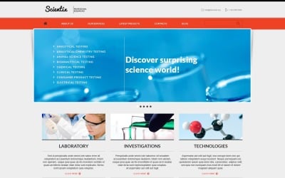 Free Science Responsive WordPress Theme