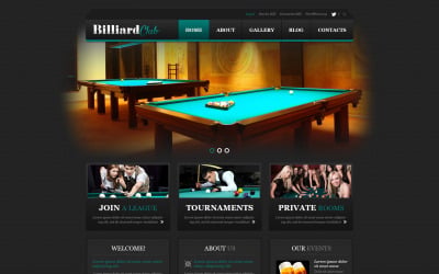 Kostenlose Responsive WordPress-Vorlage für Billard