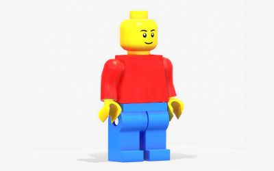 3D -модель з низькополігональним Lego Man PBR