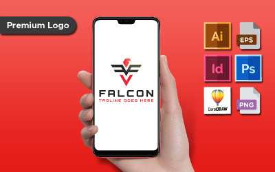 Falcon Logo Mall | Perfekt för många typer av företag och privat bruk.