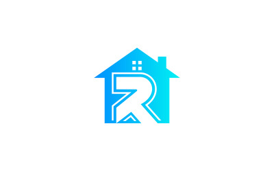 R dopis Logo domů Design