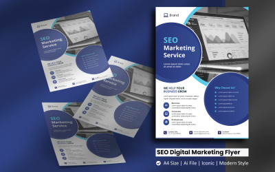 SEO Digital Marketing Flyer Szablon tożsamości korporacyjnej