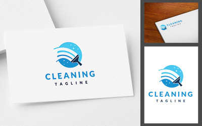 Sjabloon met logo voor schoonmaakdiensten